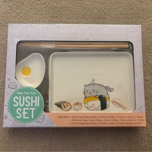 Cute Sushi Set with Cat Design